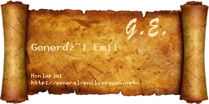 Generál Emil névjegykártya